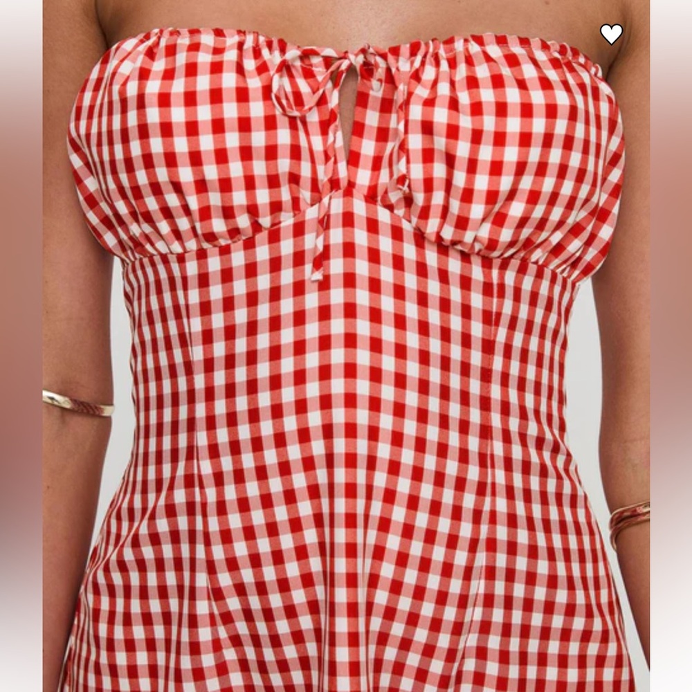 Princess Polly Double Date Mini Dress Red Gingham - Picture 5 of 6